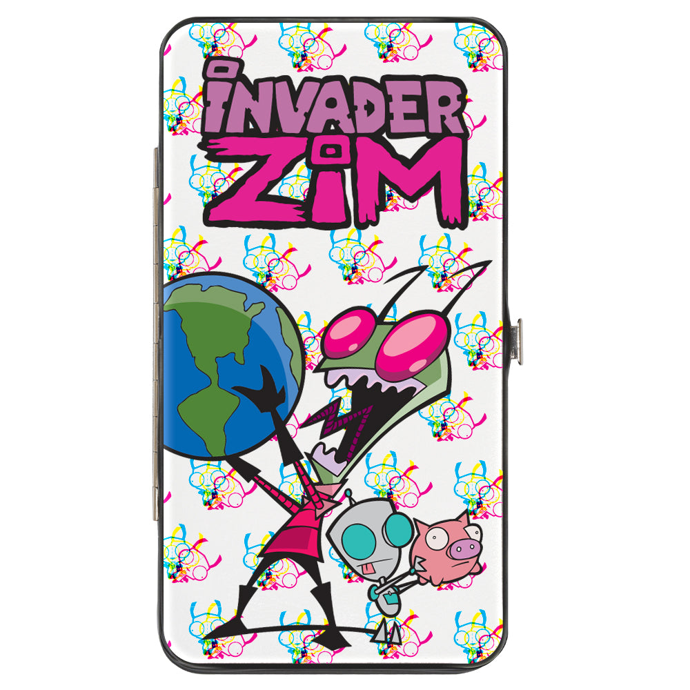 Nickelodeon Wallet, Hinged, Invader Zim Rule the World Pose White Multi Color, Vegan Leather Nickelodeon Wallet, Hinged, Invader Zim Rule the World Pose White Multi Color, Vegan Leather