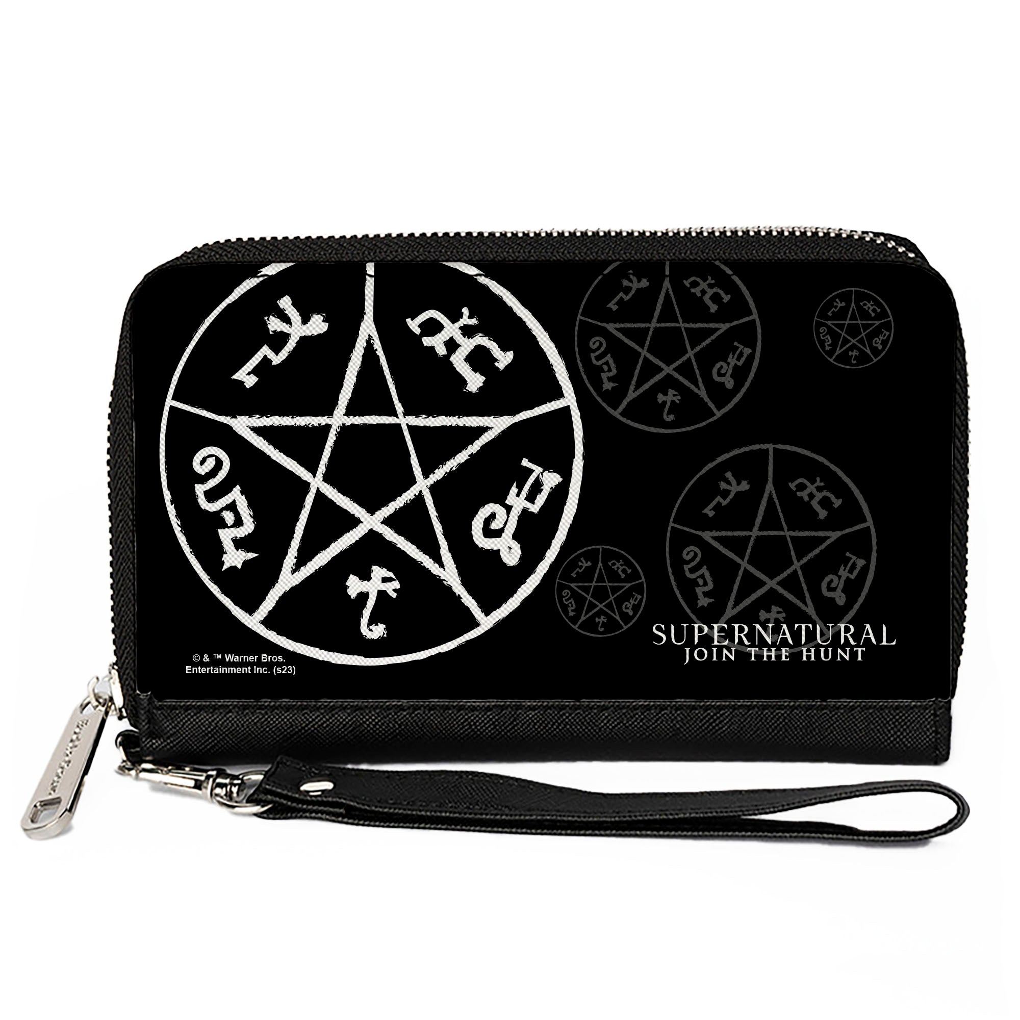 Supernatural Devils Trap Zip Around Wallet - Vegan Leather, Wrist Strap, Holds Phone & Cards, Officially Licensed