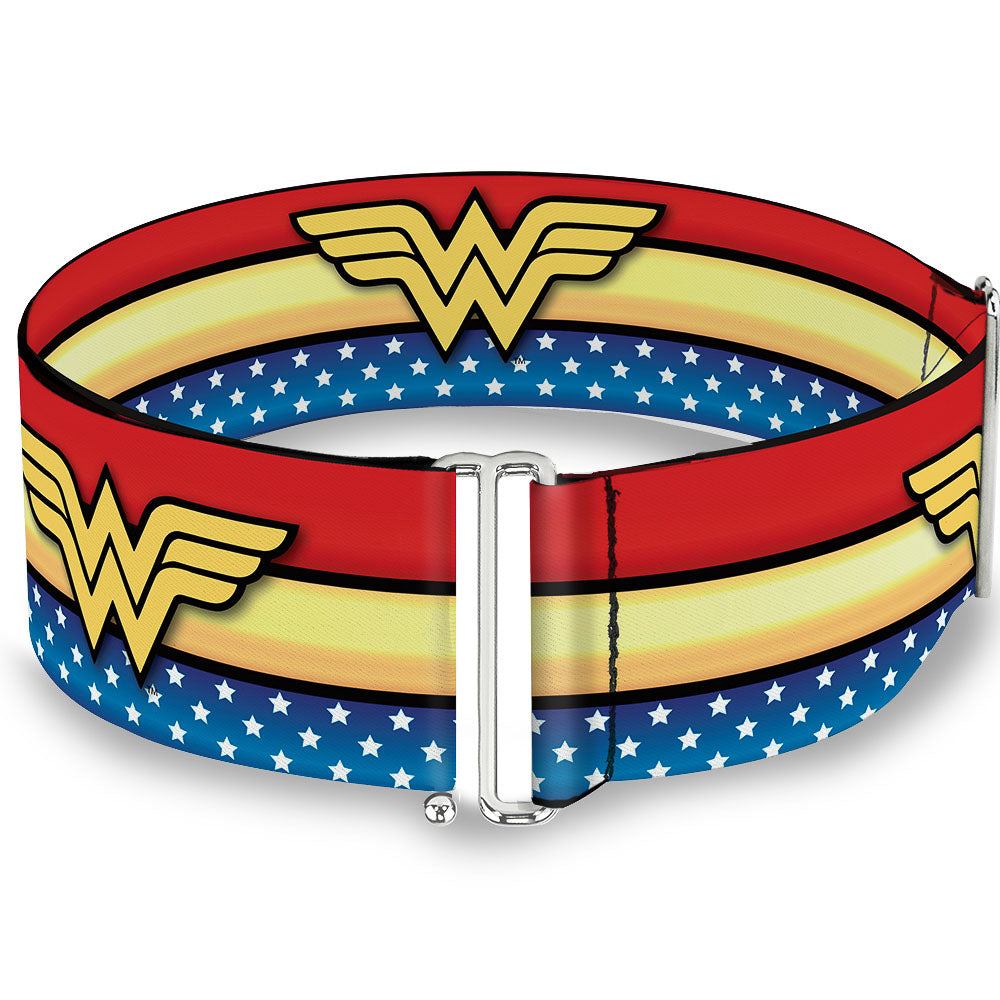 Cinch Waist Belt - Wonder Woman Logo Stripe Stars Red Gold  display picture 1