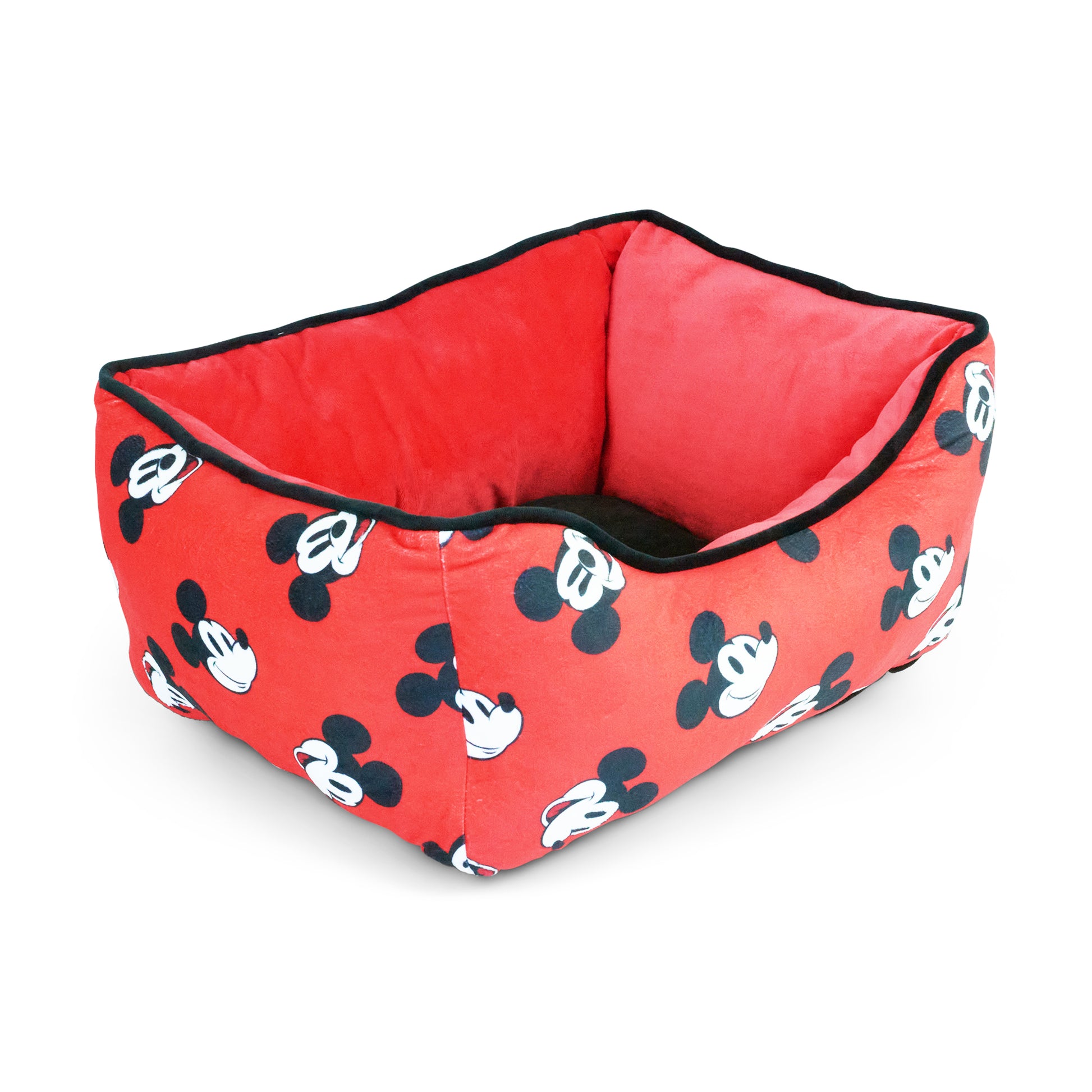 Cuddler Pet Bed - Mickey Mouse Expressions Scattered Red Pet Beds Disney