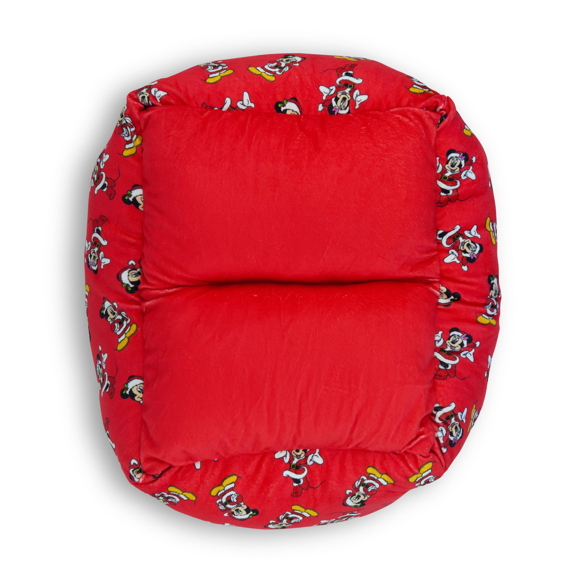Cuddler Pet Bed - Holiday Santa Mickey and Minnie Poses Scattered Red Pet Beds Disney
