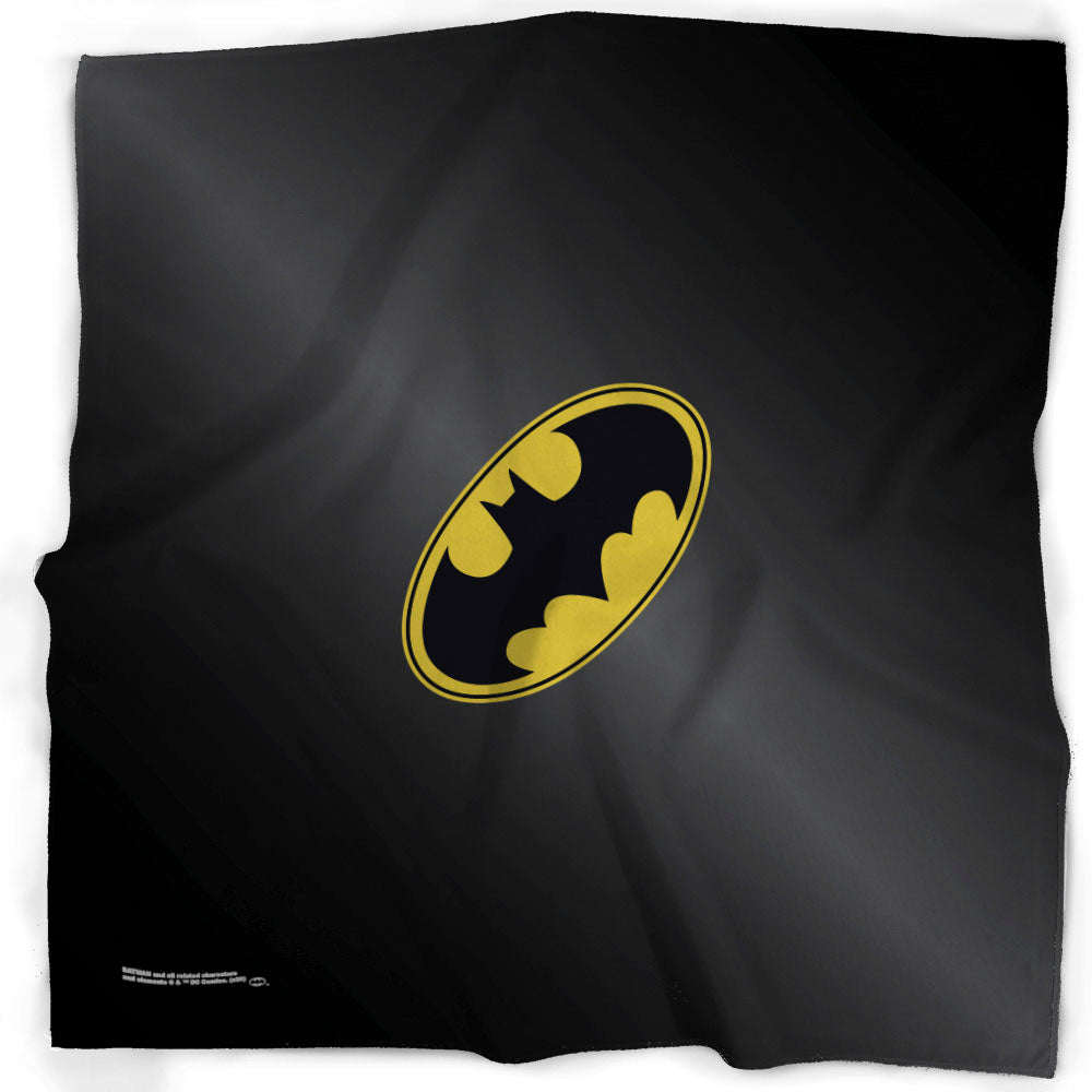 Bandana - Batman Logo Centered Black/Yellow Bandanas DC Comics