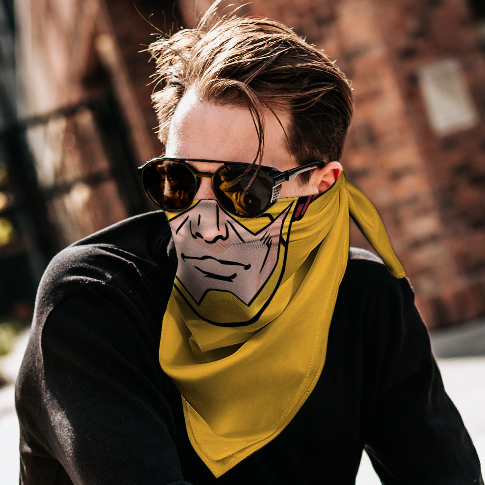 Bandana - Reverse Flash Face Centered Yellow Bandanas DC Comics