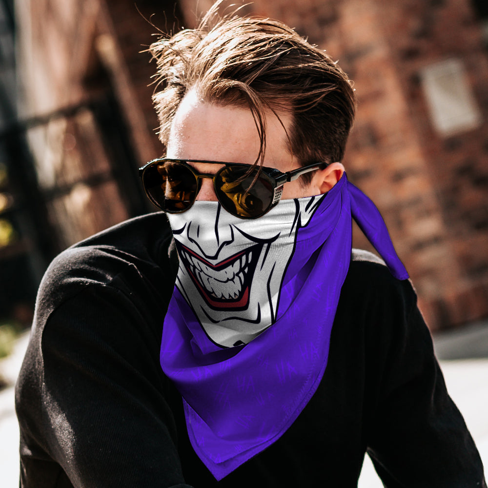 Bandana - Joker Full Face Smile Purple Bandanas DC Comics