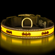 DC Comics Collar, Light Up, Batman Bat Logo Light Up Dog Collars DC Comics   