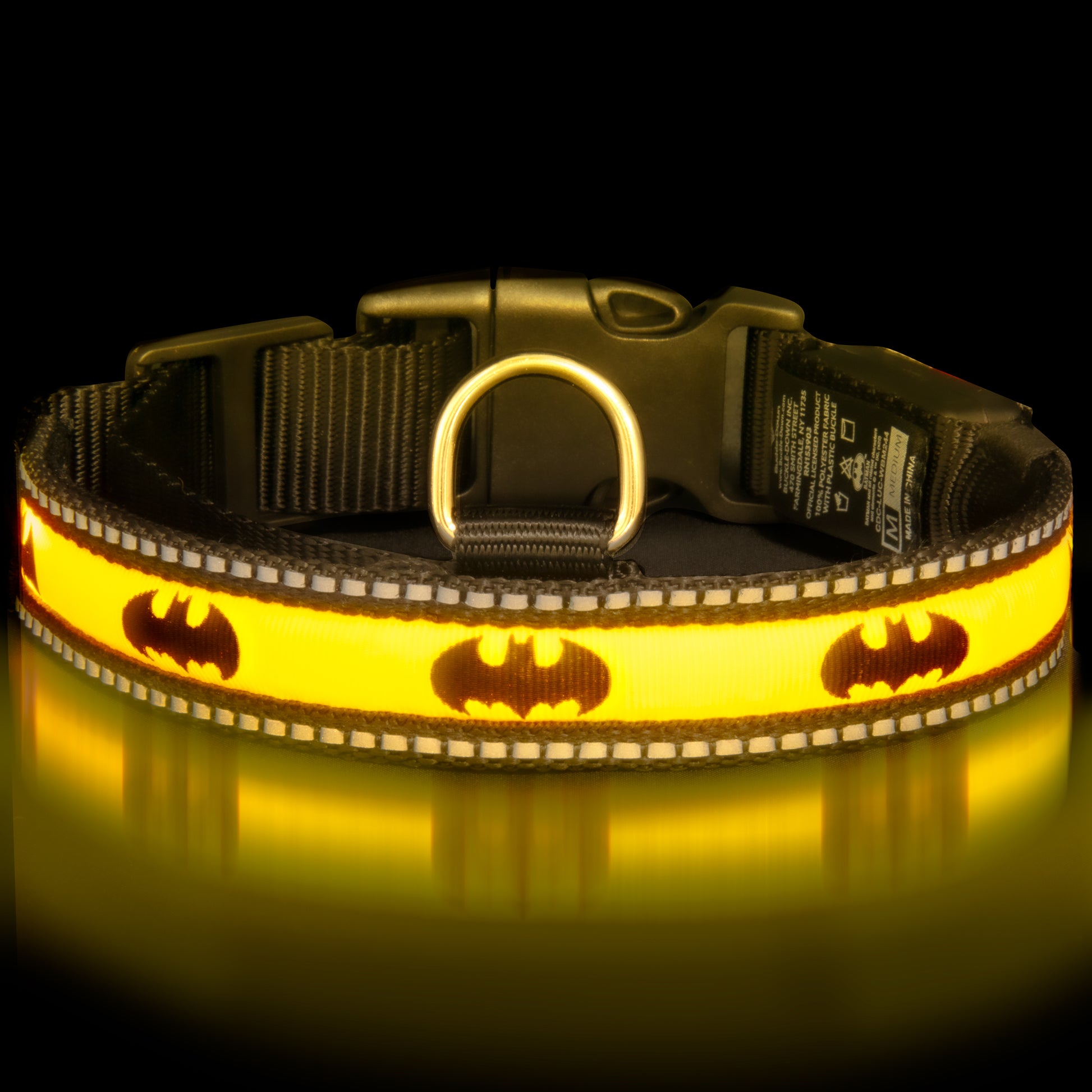 DC Comics Collar, Light Up, Batman Bat Logo Light Up Dog Collars DC Comics   