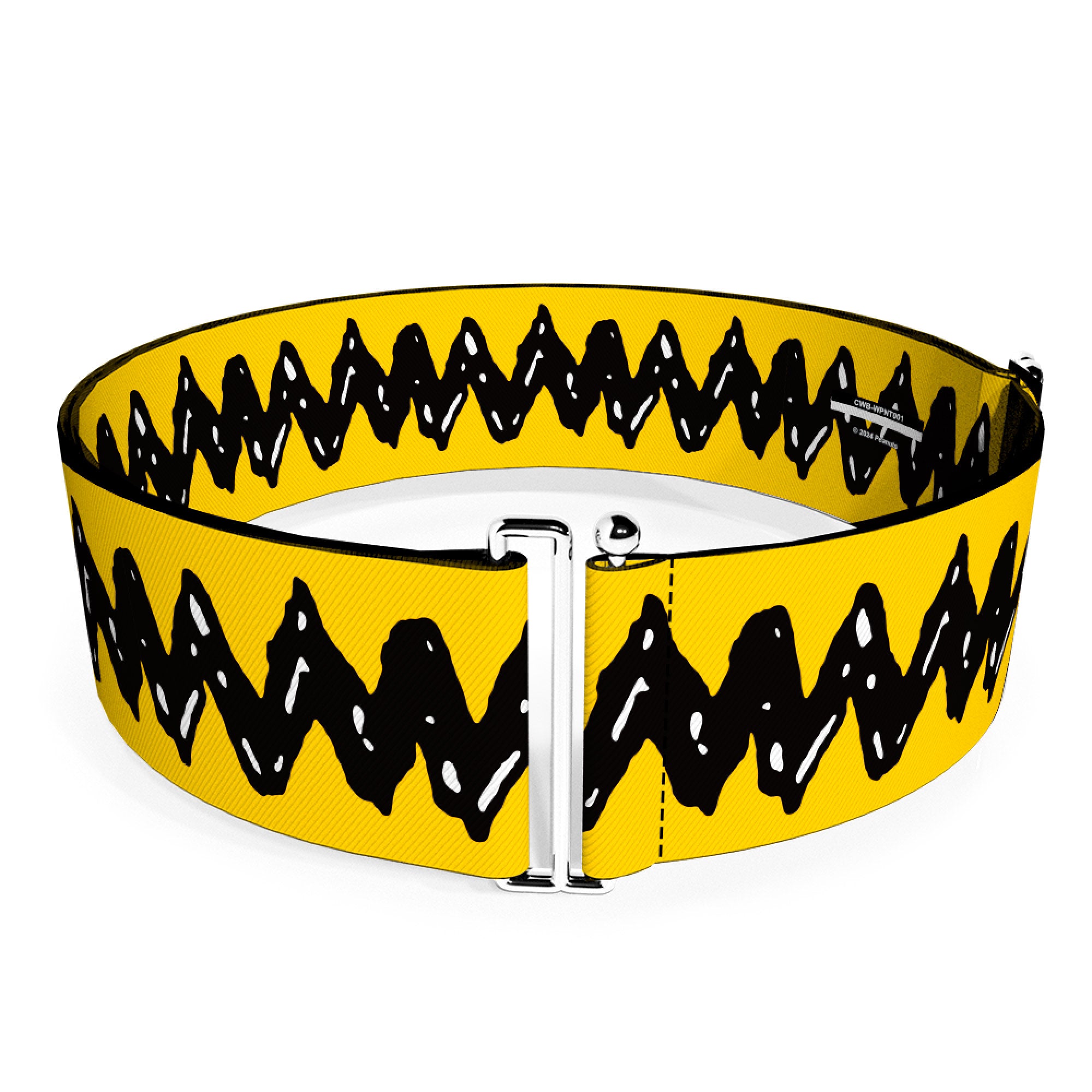 Cinch Waist Belt - Peanuts 75th Anniversary Charlie Brown Zig Zag Stripe Yellow/Black Womens Cinch Waist Belts Peanuts