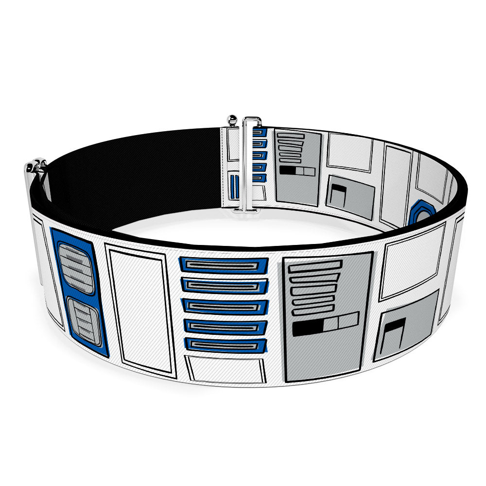 Cinch Waist Belt - Star Wars R2-D2 Bounding Parts3 White/Black/Blue/Gray Womens Cinch Waist Belts Star Wars