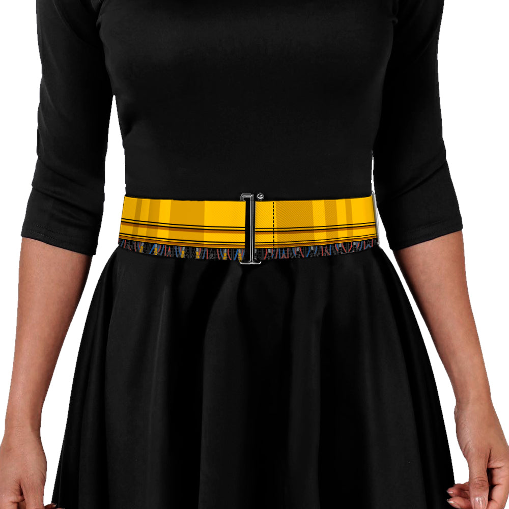 Cinch Waist Belt - Star Wars C-3PO Wires Bounding Yellows/Black/Multi Color Womens Cinch Waist Belts Star Wars