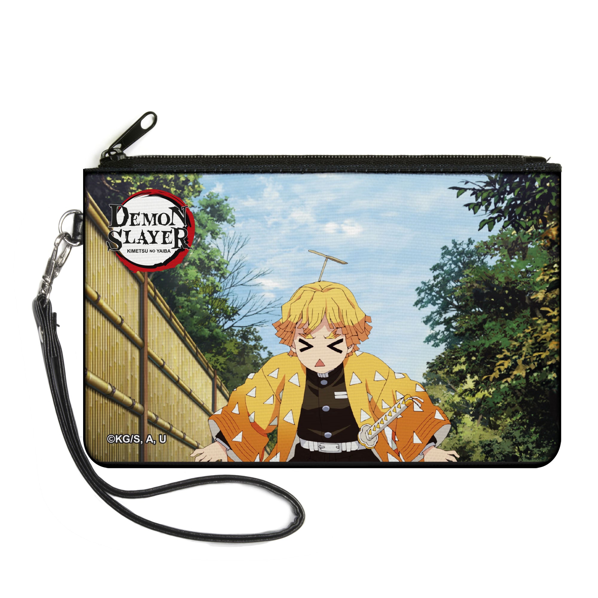 Canvas Zipper Wallet - LARGE - Demohn Slayer Zenitsu Agatsuma Scene Canvas Zipper Wallets Demon Slayer