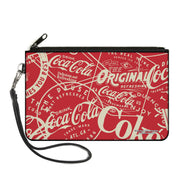Canvas Zipper Wallet - LARGE - Vintage Coca-Cola Coke Icons and Ad Logos Red/White Canvas Zipper Wallets Coca-Cola