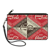 Canvas Zipper Wallet - LARGE - DRINK COCA-COLA DELICIOUS & REFRESHING Blocks Red/Brown/White Canvas Zipper Wallets Coca-Cola