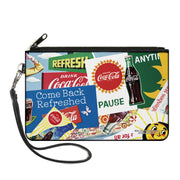 Canvas Zipper Wallet - LARGE - Vintage Coca-Cola COME BACK REFRESHED Ads and Icons Collage Canvas Zipper Wallets Coca-Cola