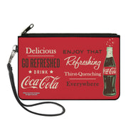 Canvas Zipper Wallet - LARGE - Coca-Cola ENJOY THAT EVERYWHERE Bottle Red/White/Brown Canvas Zipper Wallets Coca-Cola
