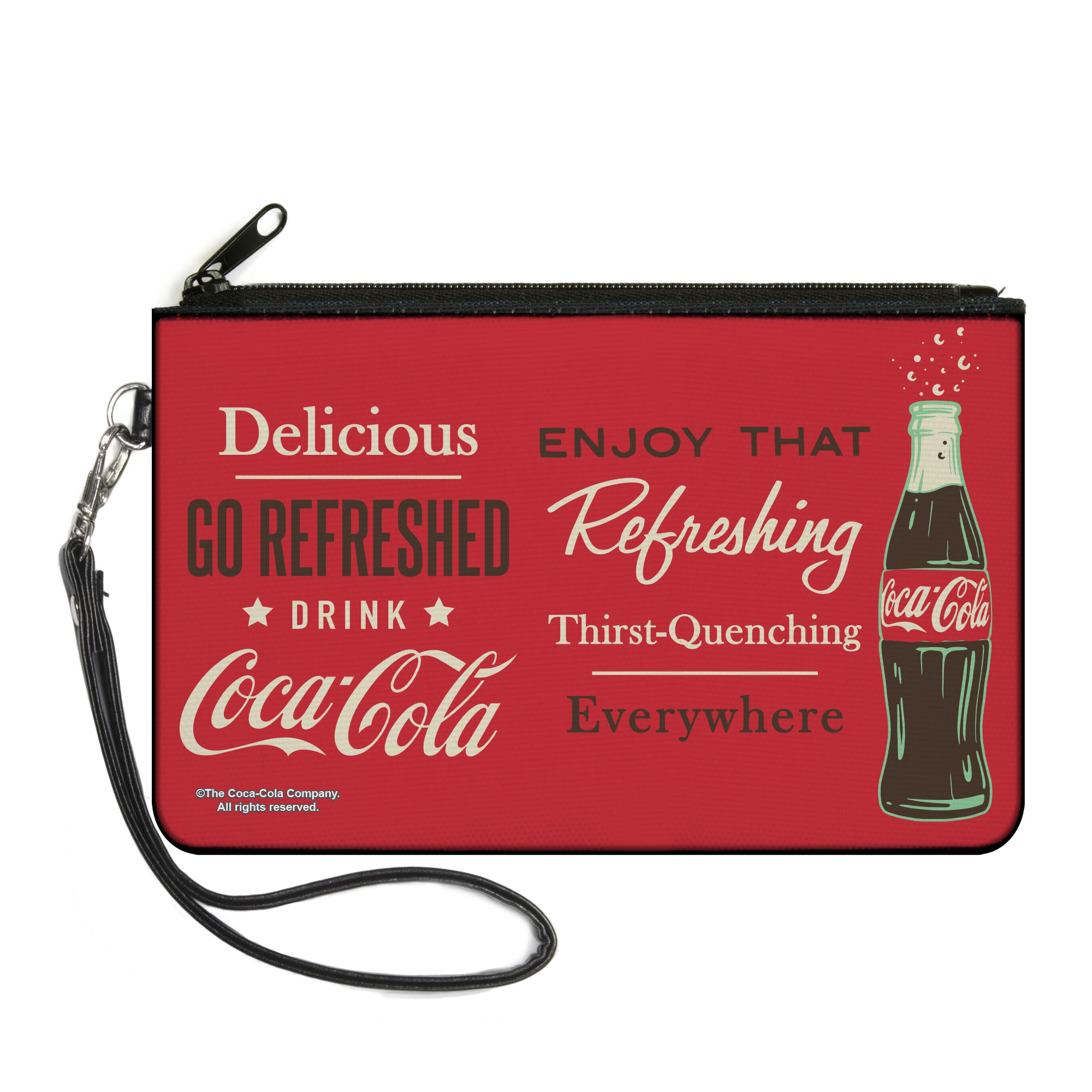 Canvas Zipper Wallet - LARGE - Coca-Cola ENJOY THAT EVERYWHERE Bottle Red/White/Brown Canvas Zipper Wallets Coca-Cola