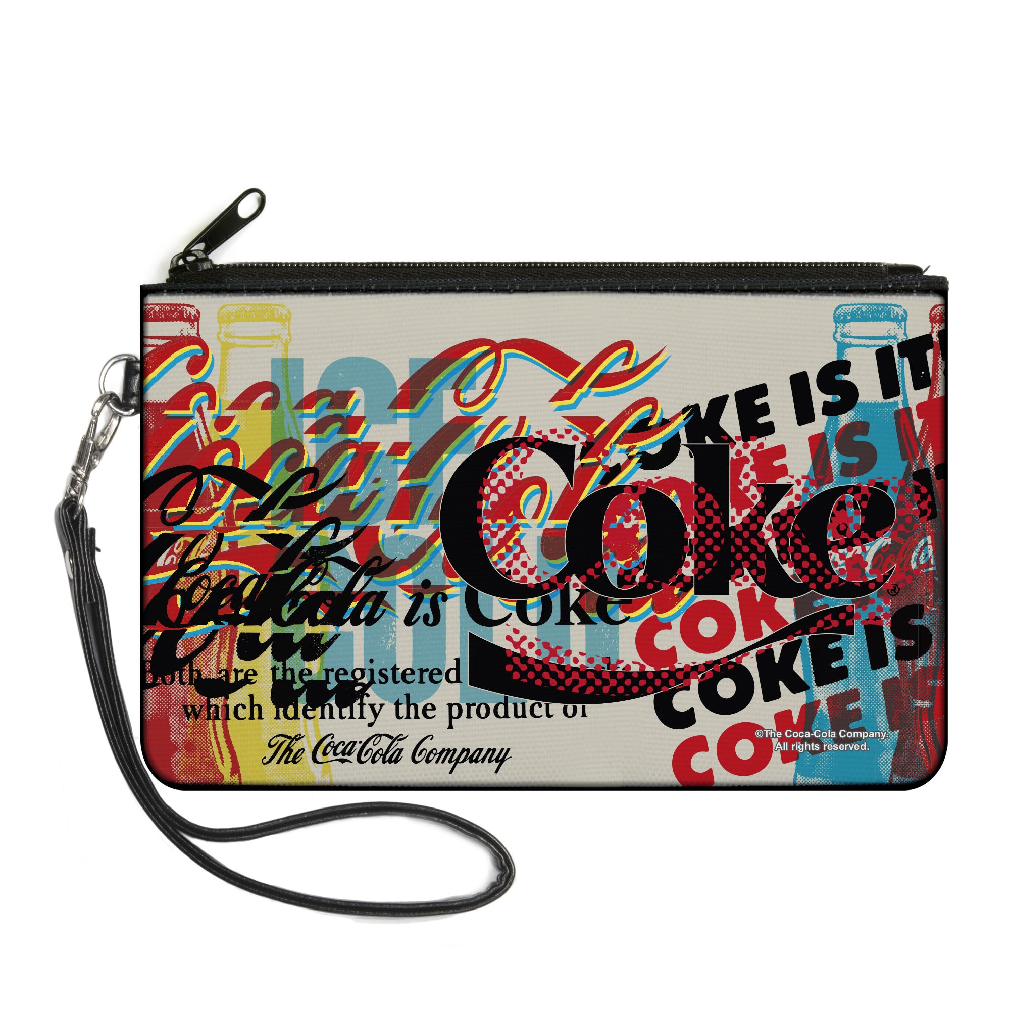 Canvas Zipper Wallet - LARGE - COKE IS IT! Pop Art Collage Multi Color Canvas Zipper Wallets Coca-Cola