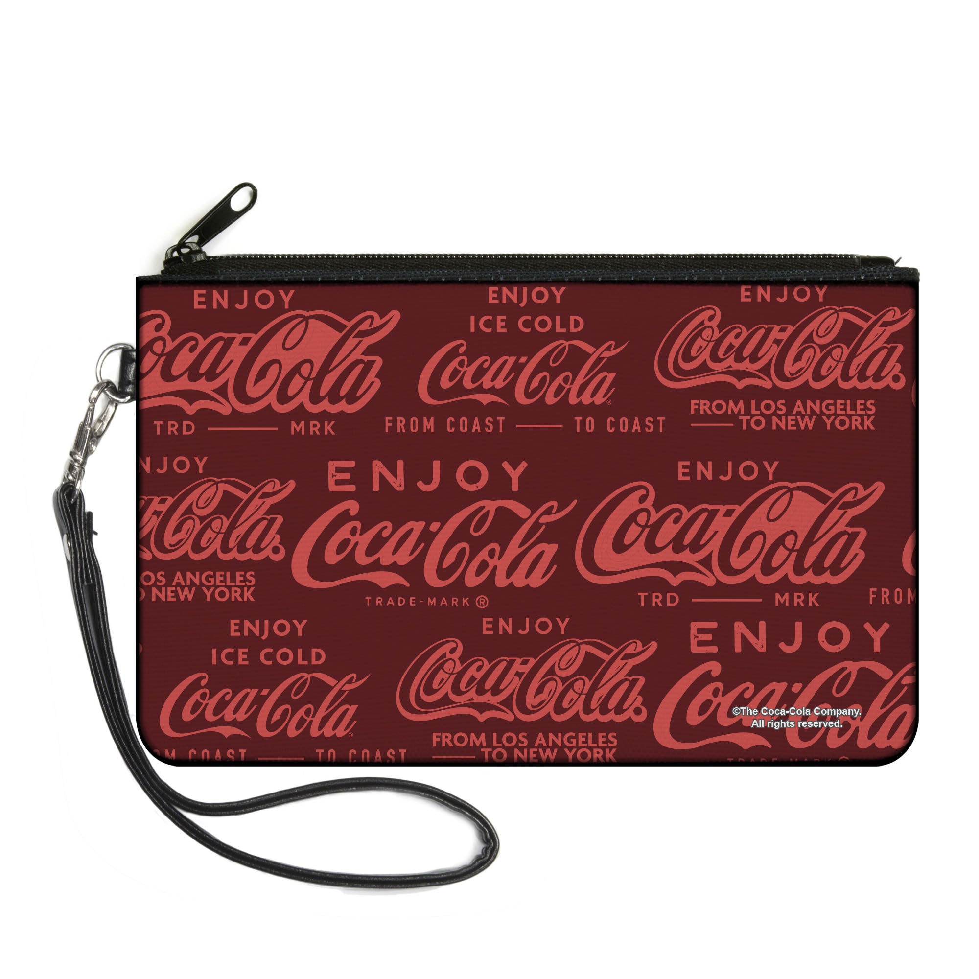 Canvas Zipper Wallet - LARGE - ENJOY COCA-COLA Logos Brown/Red Canvas Zipper Wallets Coca-Cola