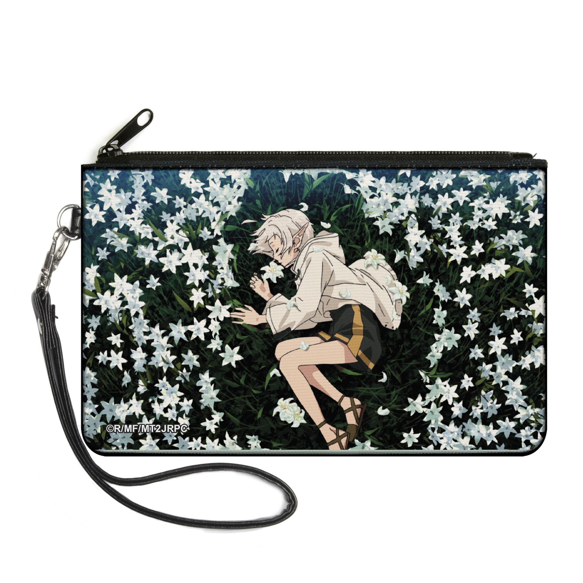 Canvas Zipper Wallet - LARGE - Mushoku Tensei Sylphiette Sleeping on Flowers Scene Canvas Zipper Wallets Mushoku Tensei Jobless Reincarnation