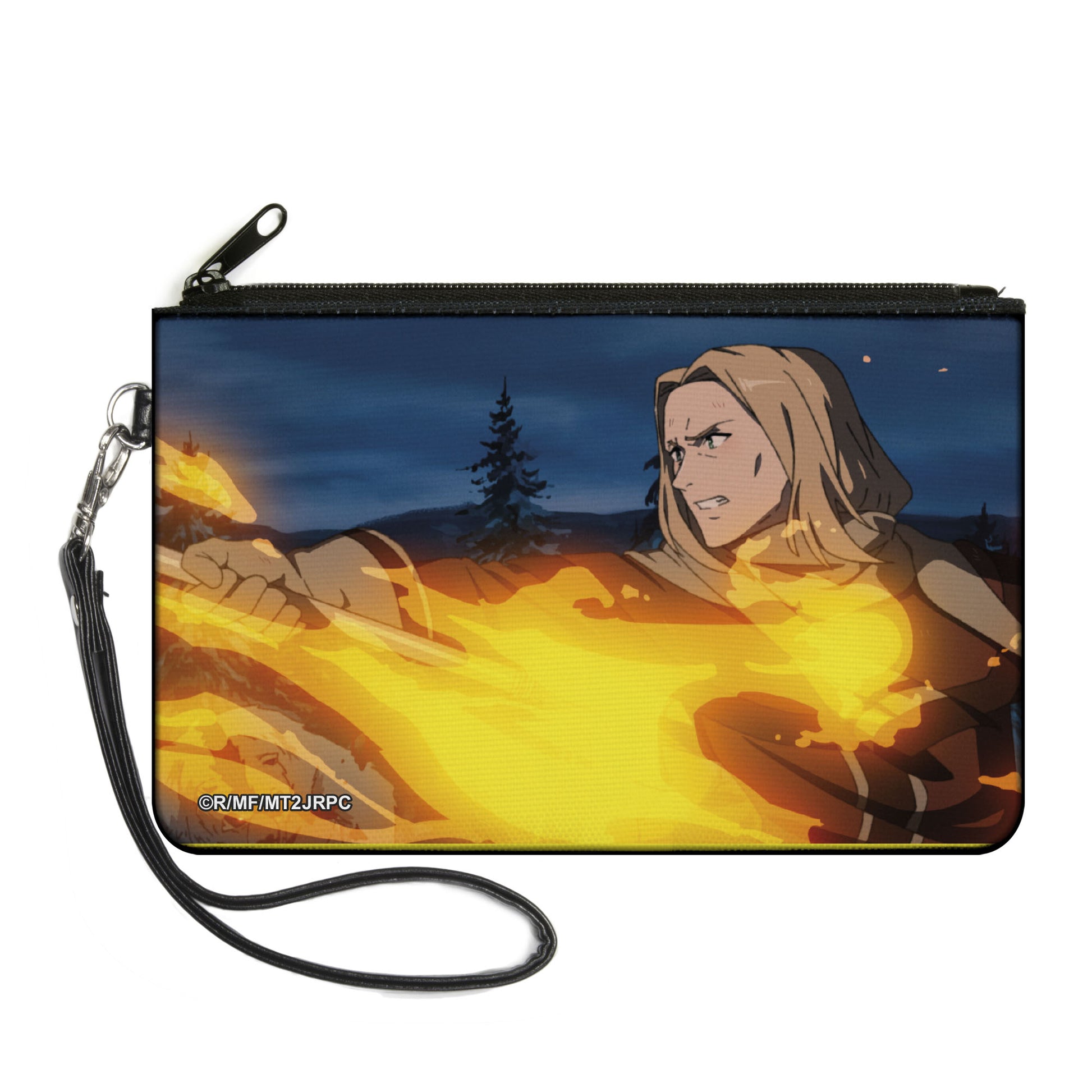 Canvas Zipper Wallet - LARGE - Mushoku Tensei Timothy Fire Power Scene Canvas Zipper Wallets Mushoku Tensei Jobless Reincarnation