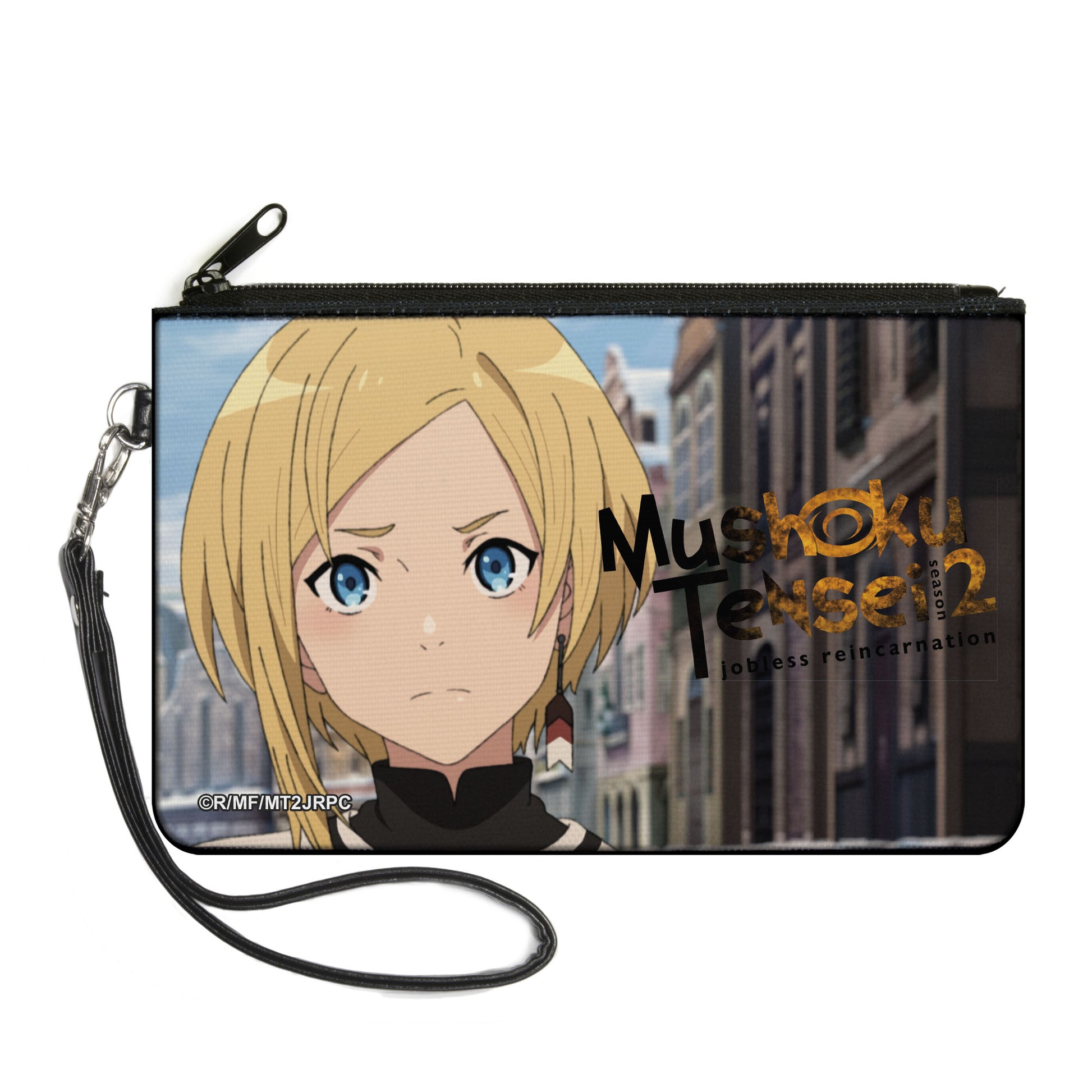 Canvas Zipper Wallet - LARGE - Mushoku Tensei Sara Street Scene Pose Canvas Zipper Wallets Mushoku Tensei Jobless Reincarnation