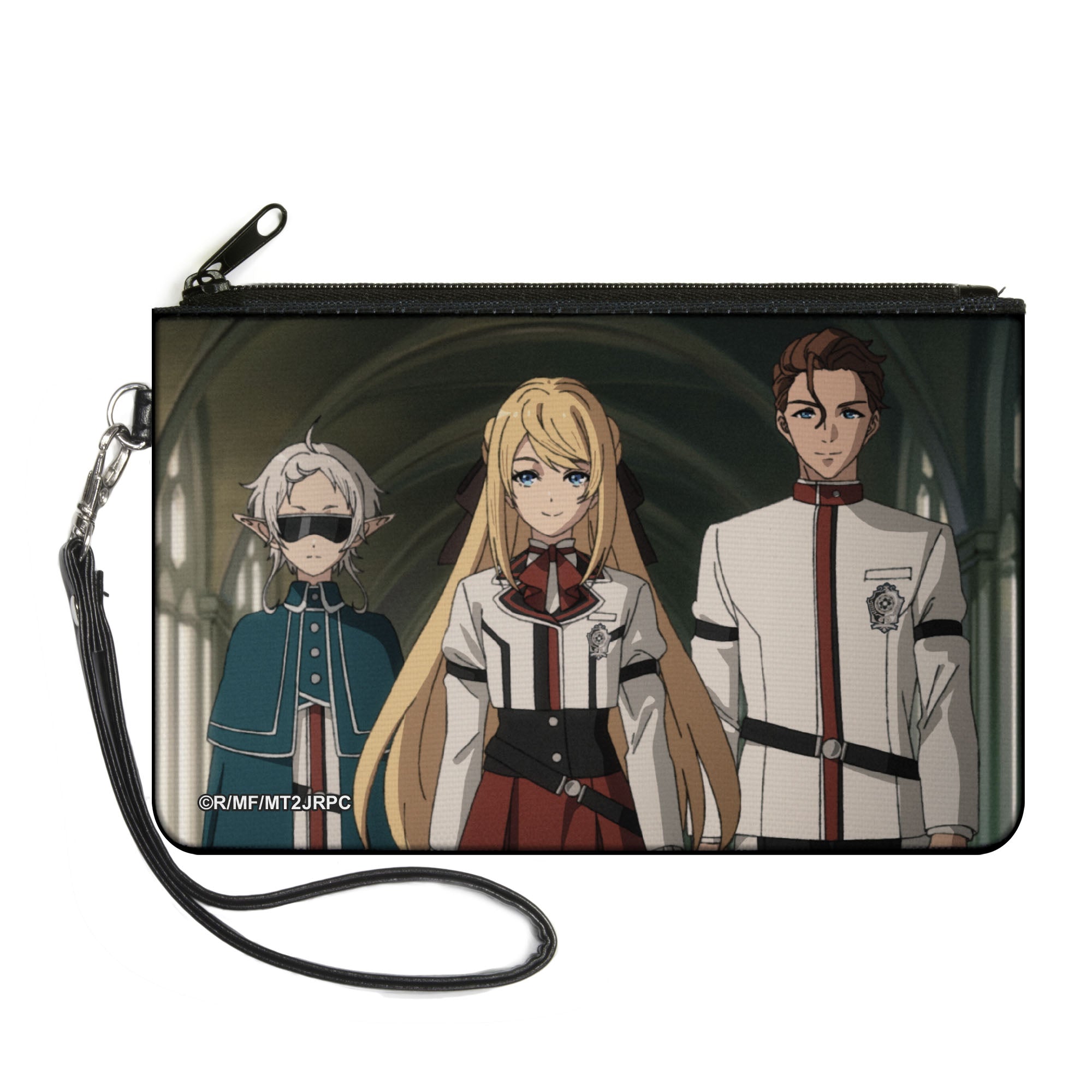 Canvas Zipper Wallet - LARGE - Mushoku Tensei Princess Ariel with Guard Fitz and Luke Notos Group Pose Canvas Zipper Wallets Mushoku Tensei Jobless Reincarnation