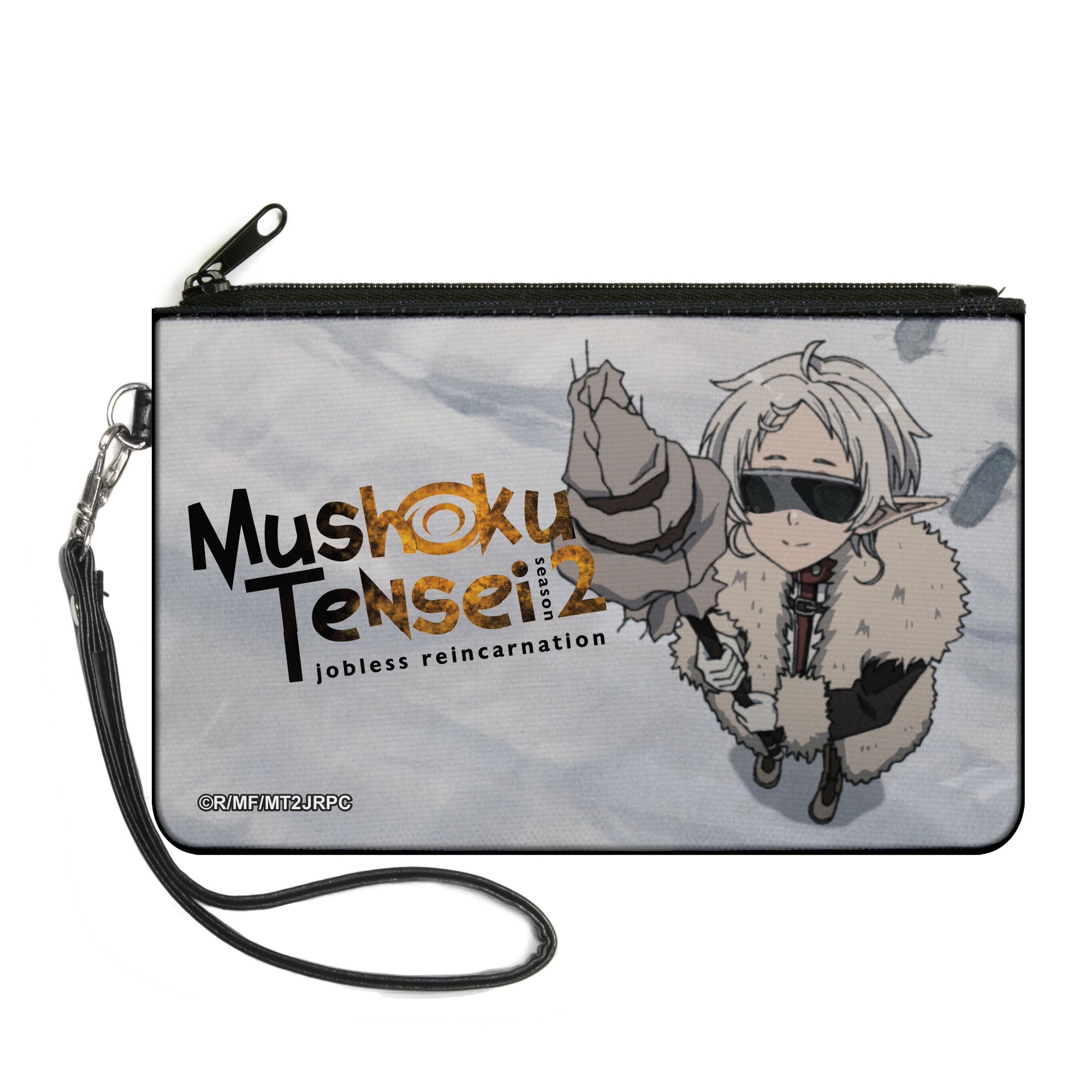 Canvas Zipper Wallet - LARGE - MUSHOKU TENSEI Guard Fitz Snow Scene and Title Logo Canvas Zipper Wallets Mushoku Tensei Jobless Reincarnation