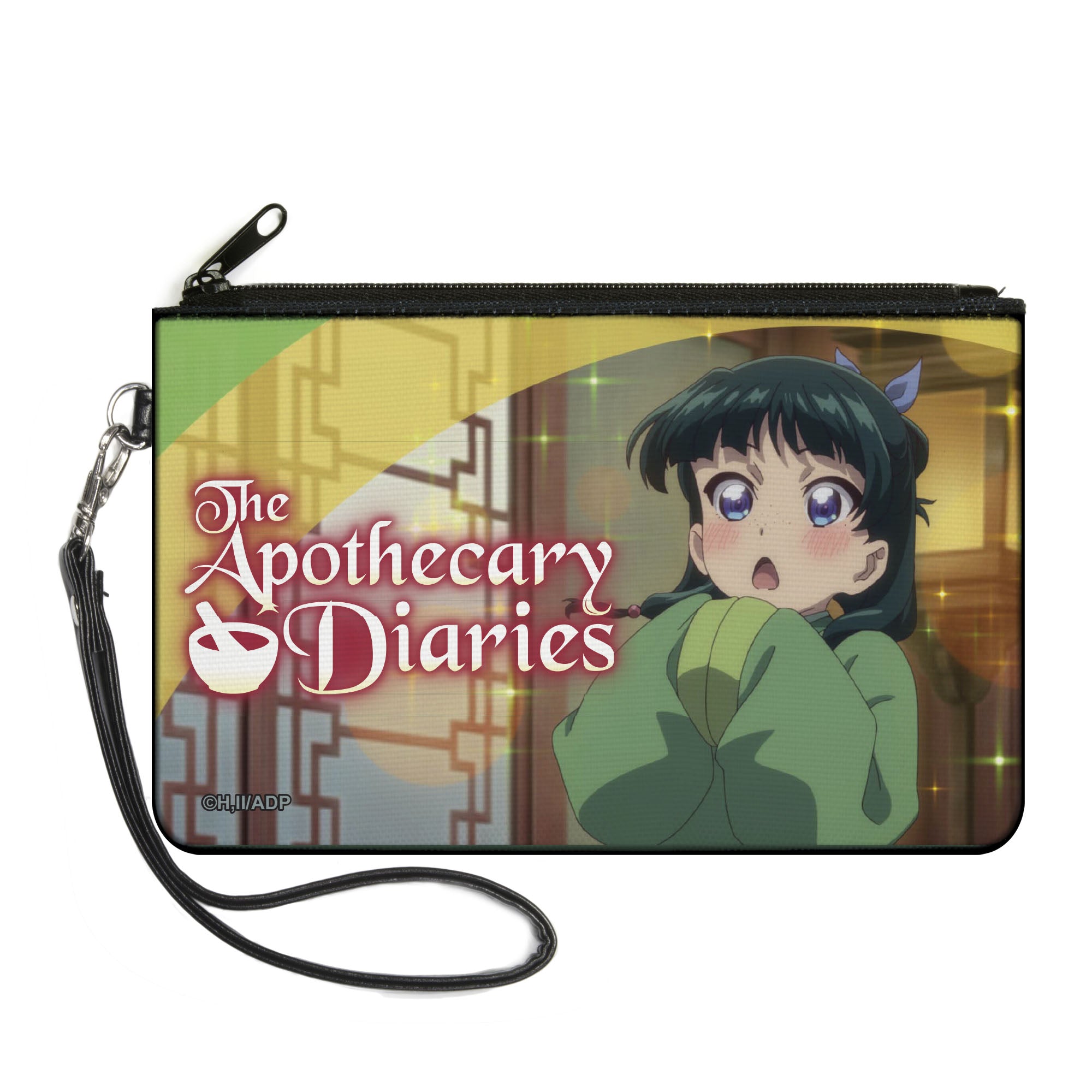 Canvas Zipper Wallet - LARGE - THE APOTHECARY DIARIES Maomao Surprised Pose and Title Logo Canvas Zipper Wallets The Apothercary Diaries