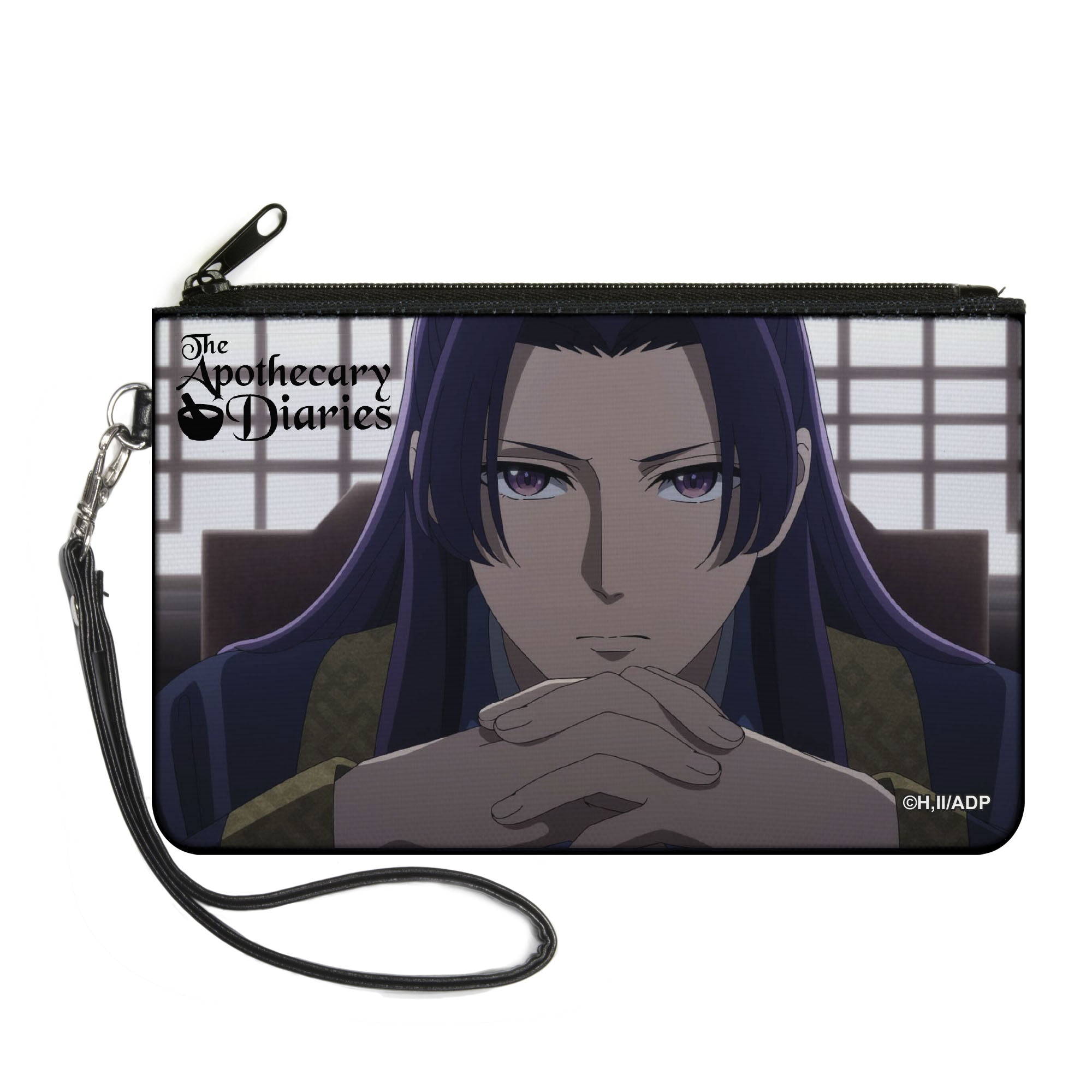 Canvas Zipper Wallet - LARGE - THE APOTHECARY DIARIES Jinshi Pose and Title Logo Canvas Zipper Wallets The Apothercary Diaries
