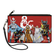 Canvas Zipper Wallet - LARGE - Dungeons & Dragons Five Action Figure Group Pose Red Canvas Zipper Wallets Dungeons & Dragons