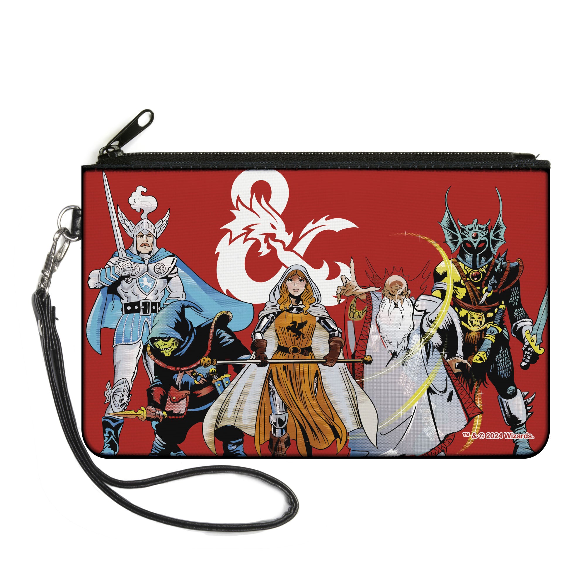 Canvas Zipper Wallet - LARGE - Dungeons & Dragons Five Action Figure Group Pose Red Canvas Zipper Wallets Dungeons & Dragons