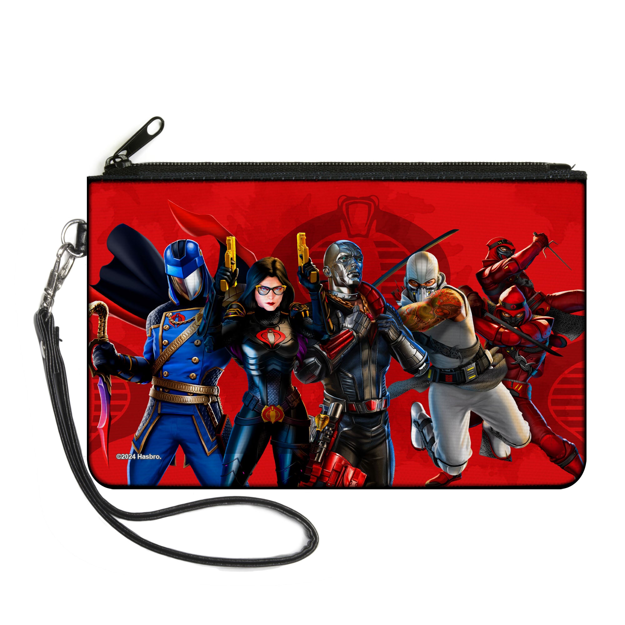 Canvas Zipper Wallet - LARGE - GI Joe COBRA Agents Group Pose and Logo Reds Canvas Zipper Wallets GI Joe