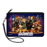 Canvas Zipper Wallet - LARGE - GI Joe Universe Agents Explosion Group Pose and Logo Blue Canvas Zipper Wallets GI Joe