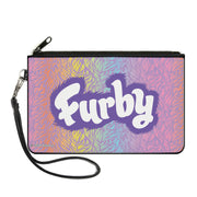 Canvas Zipper Wallet - LARGE - FURBY Title Logo Fur Print Multi Color/Purple/White Canvas Zipper Wallets Furby