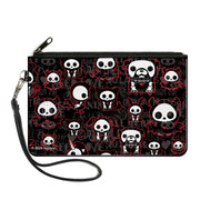 Canvas Zipper Wallet - LARGE - Skelanimals Character Collage Black/Gray/Red/White Canvas Zipper Wallets Skelanimals