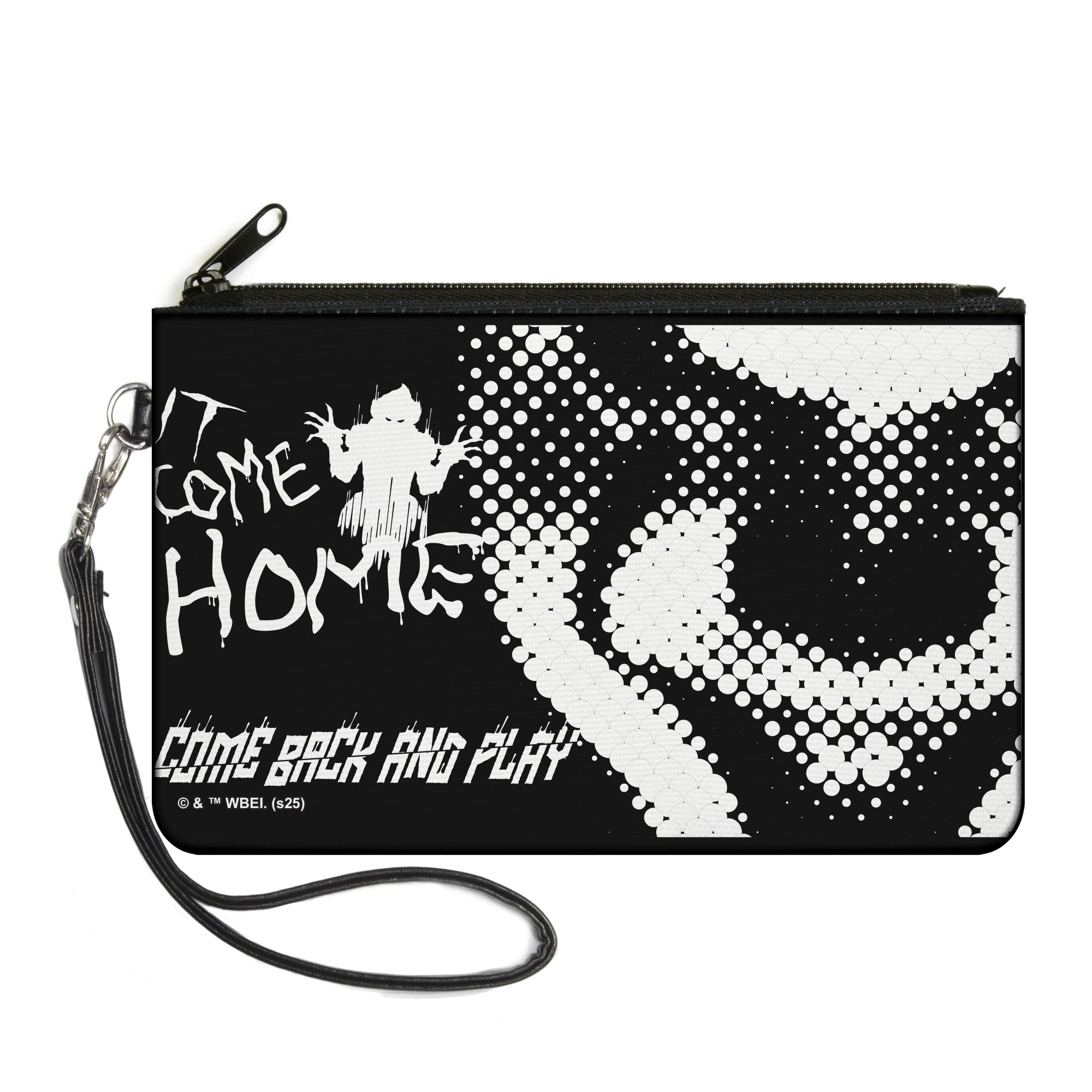 Canvas Zipper Wallet - LARGE - IT Pennywise Face Close-Up COME HOME Black/White Canvas Zipper Wallets IT