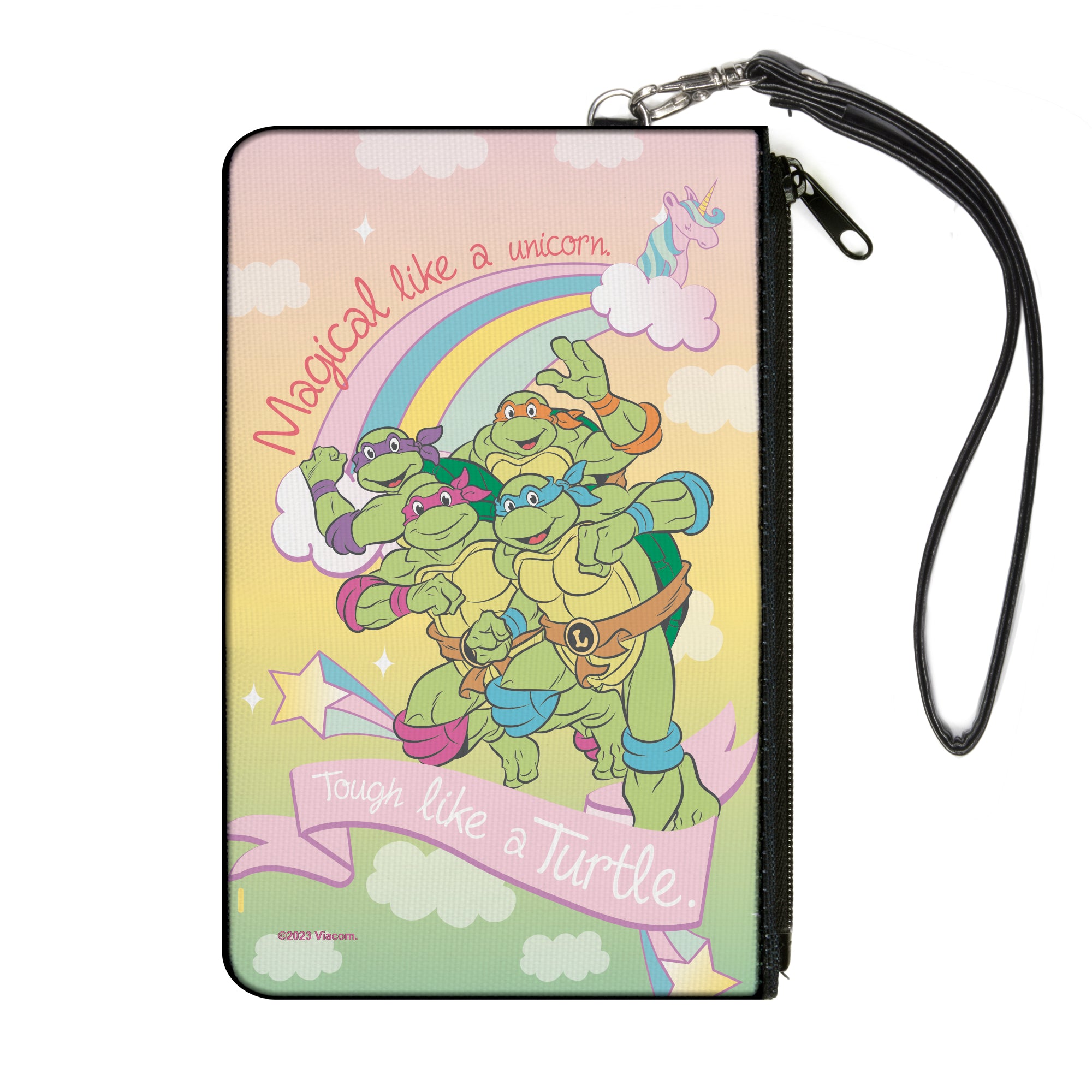Canvas Zipper Wallet - LARGE - Classic TMNT Turtles Pose19 MAGICAL LIKE A UNICORN-TOUGH LIKE A TURTLE Multi Pastel Canvas Zipper Wallets Teenage Mutant Ninja Turtles