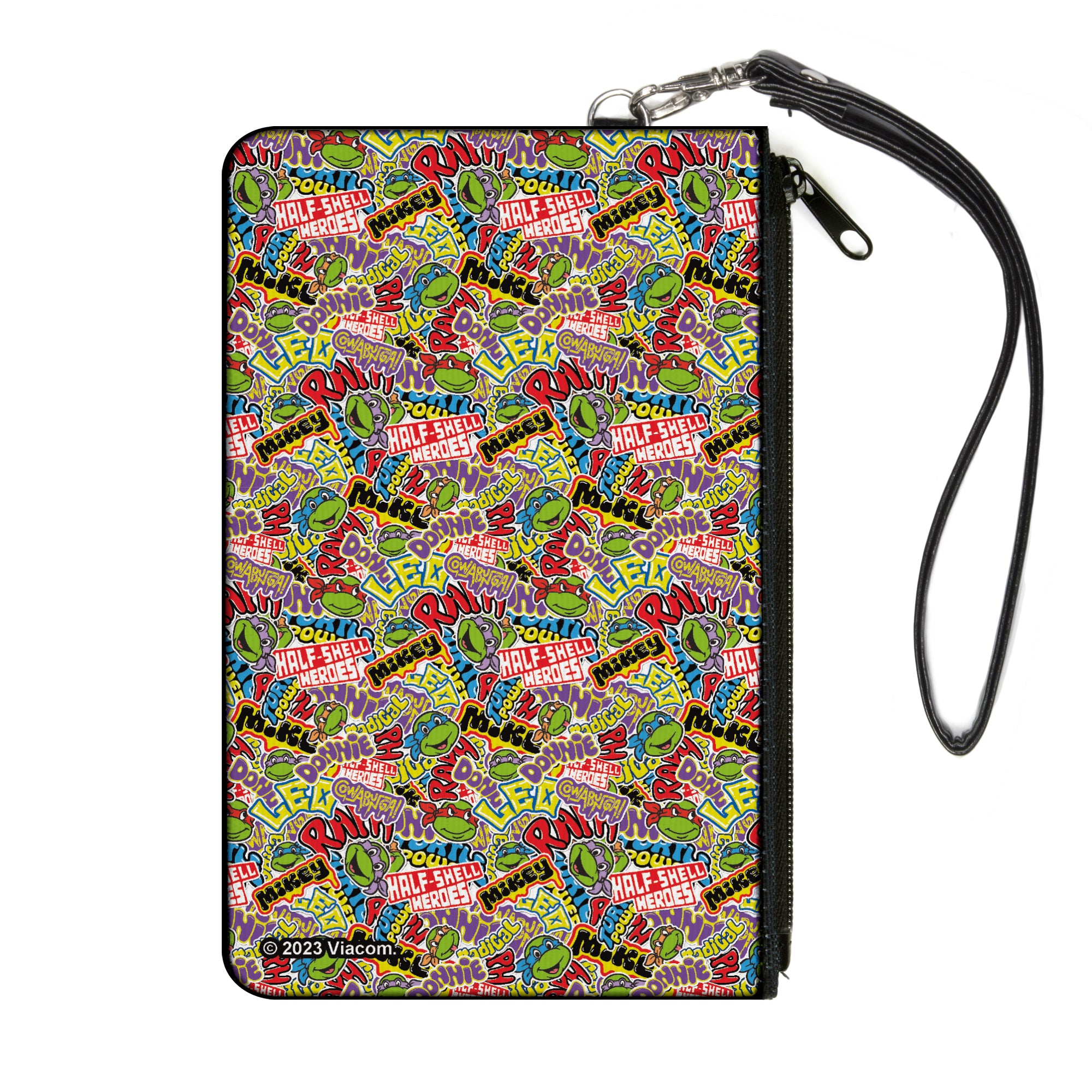 Canvas Zipper Wallet - LARGE - Teenage Mutant Ninja Turtles Sticker Slaps Collage White/Multi Color Canvas Zipper Wallets Teenage Mutant Ninja Turtles