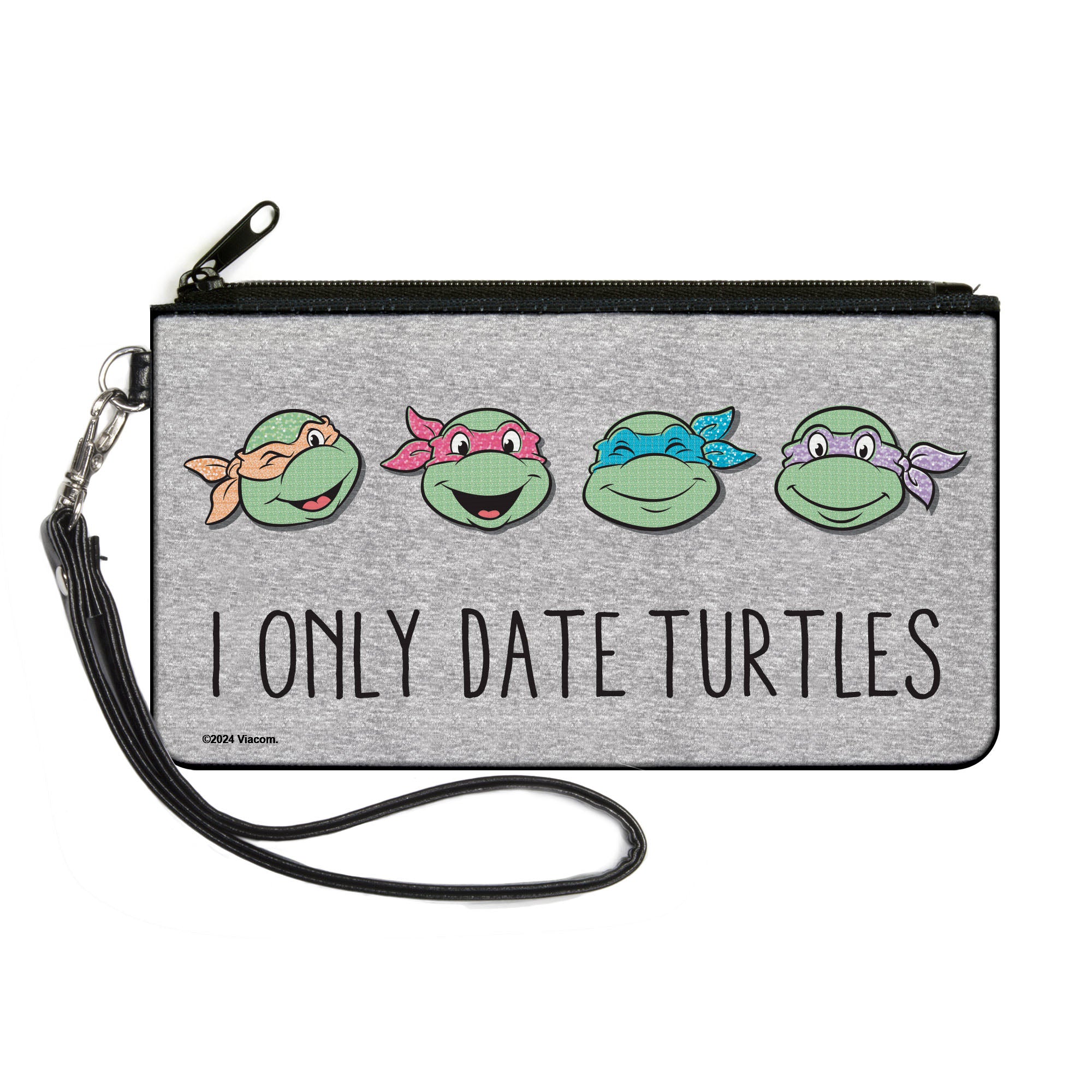 Canvas Zipper Wallet - LARGE - Teenage Mutant Ninja Turtles I ONLY DATE TURTLES Expressions Grays Canvas Zipper Wallets Teenage Mutant Ninja Turtles