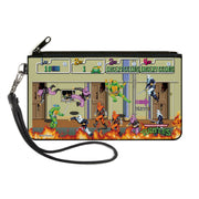 Canvas Zipper Wallet - LARGE - Teenage Mutant Ninja Turtles 8-Bit Video Battle Scene Canvas Zipper Wallets Teenage Mutant Ninja Turtles