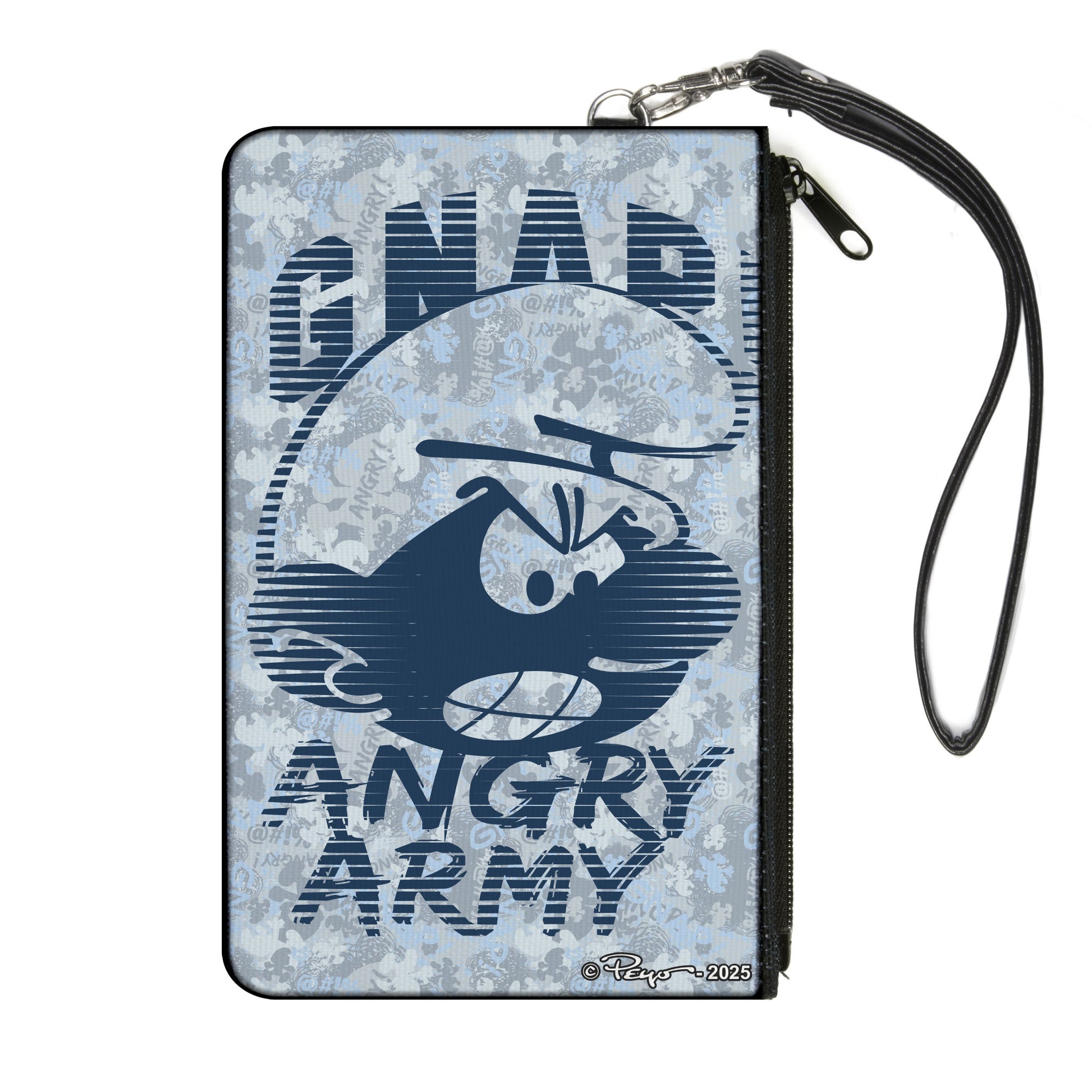 Canvas Zipper Wallet - LARGE - The Smurfs GNAP ANGRY ARMY Pose Blues/Grays Canvas Zipper Wallets The Smurfs