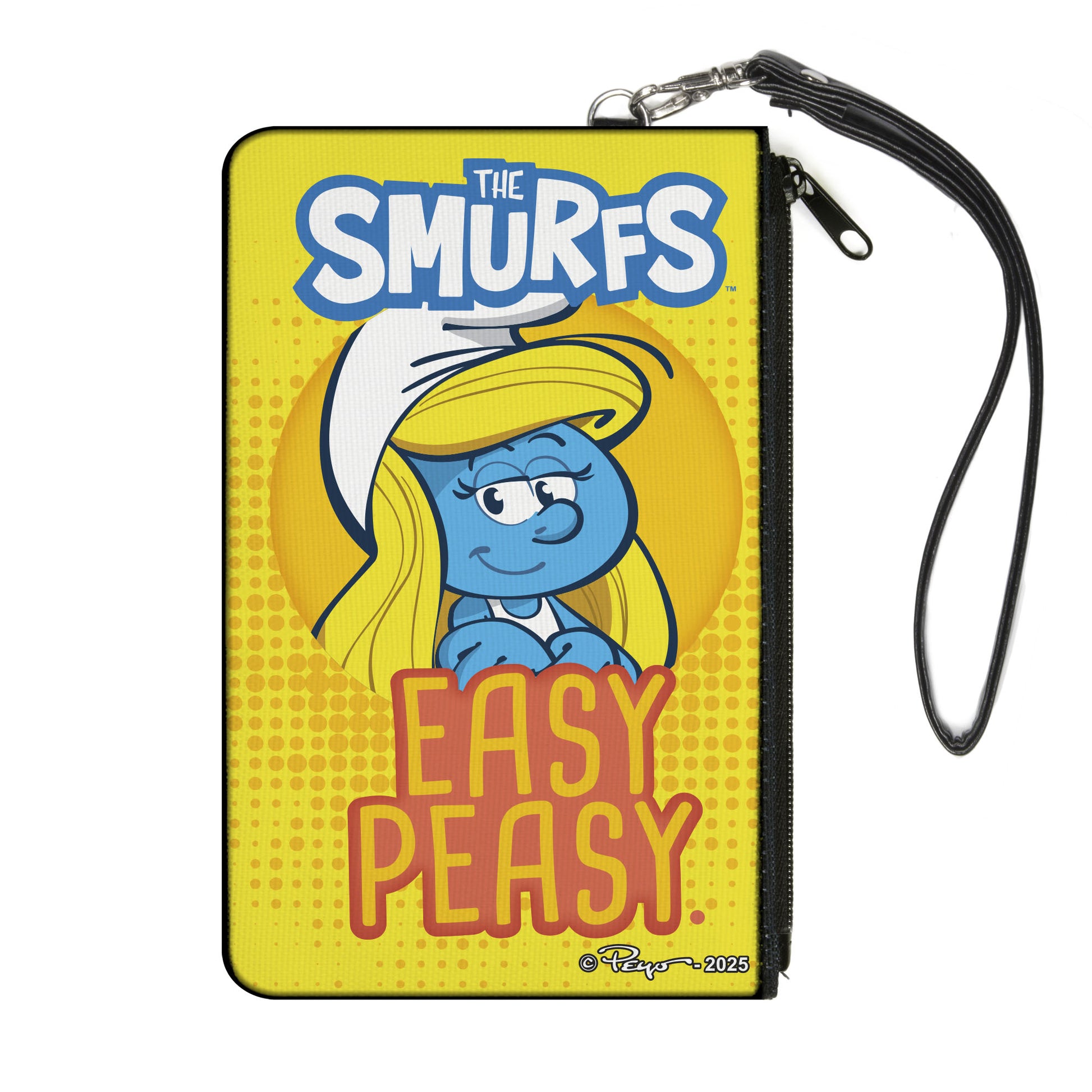 Canvas Zipper Wallet - LARGE - THE SMURFS Smurfette EASY PEASY Pose Yellows Canvas Zipper Wallets The Smurfs