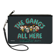 Canvas Zipper Wallet - LARGE - Peanuts Gang THE GANG'S ALL HERE Group Pose Black/Blue Canvas Zipper Wallets Peanuts
