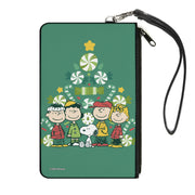 Canvas Zipper Wallet - LARGE - Peanuts Holiday Christmas Tree Group Pose Greens Canvas Zipper Wallets Peanuts