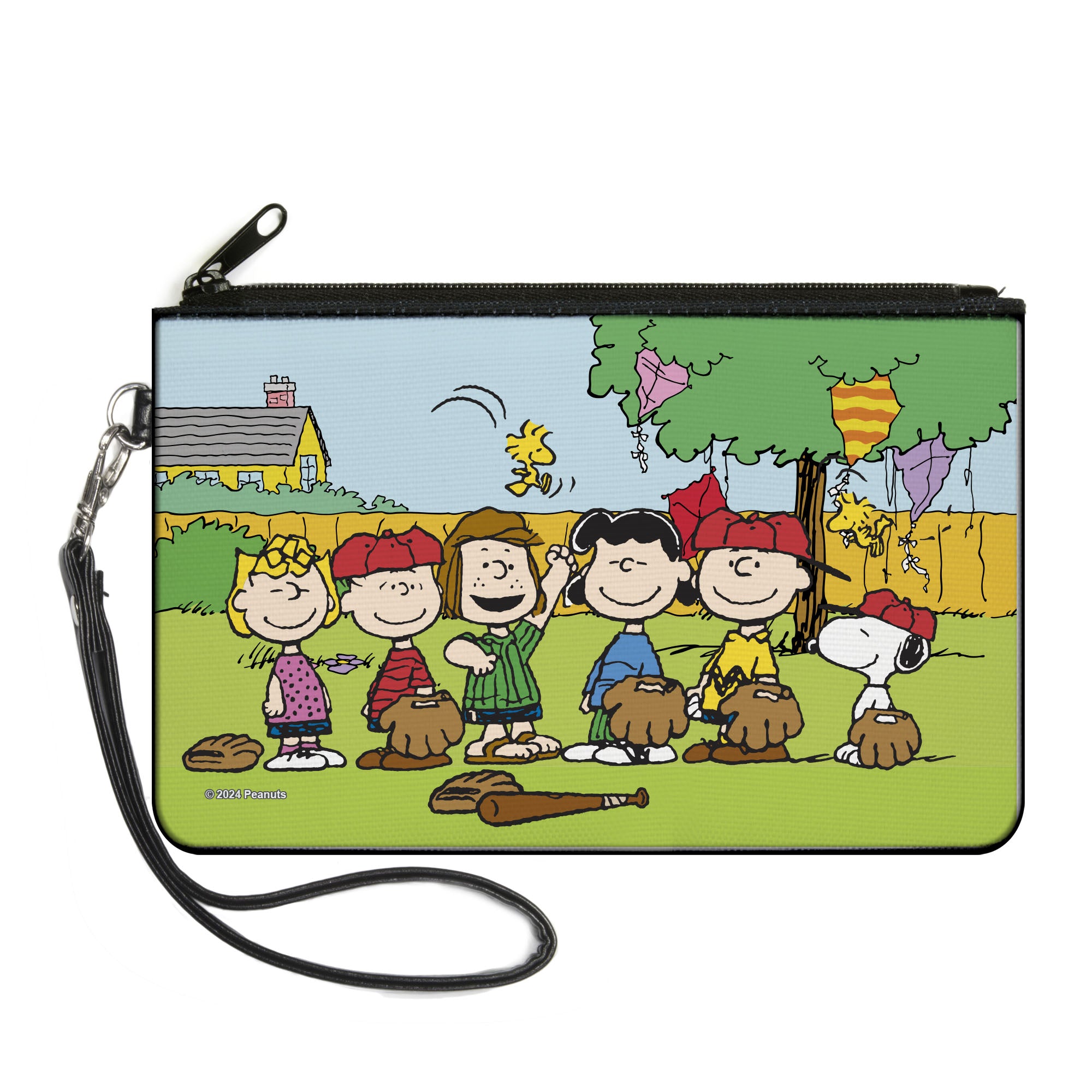 Canvas Zipper Wallet - LARGE - Peanuts Gang Backyard Baseball Group Pose Canvas Zipper Wallets Peanuts