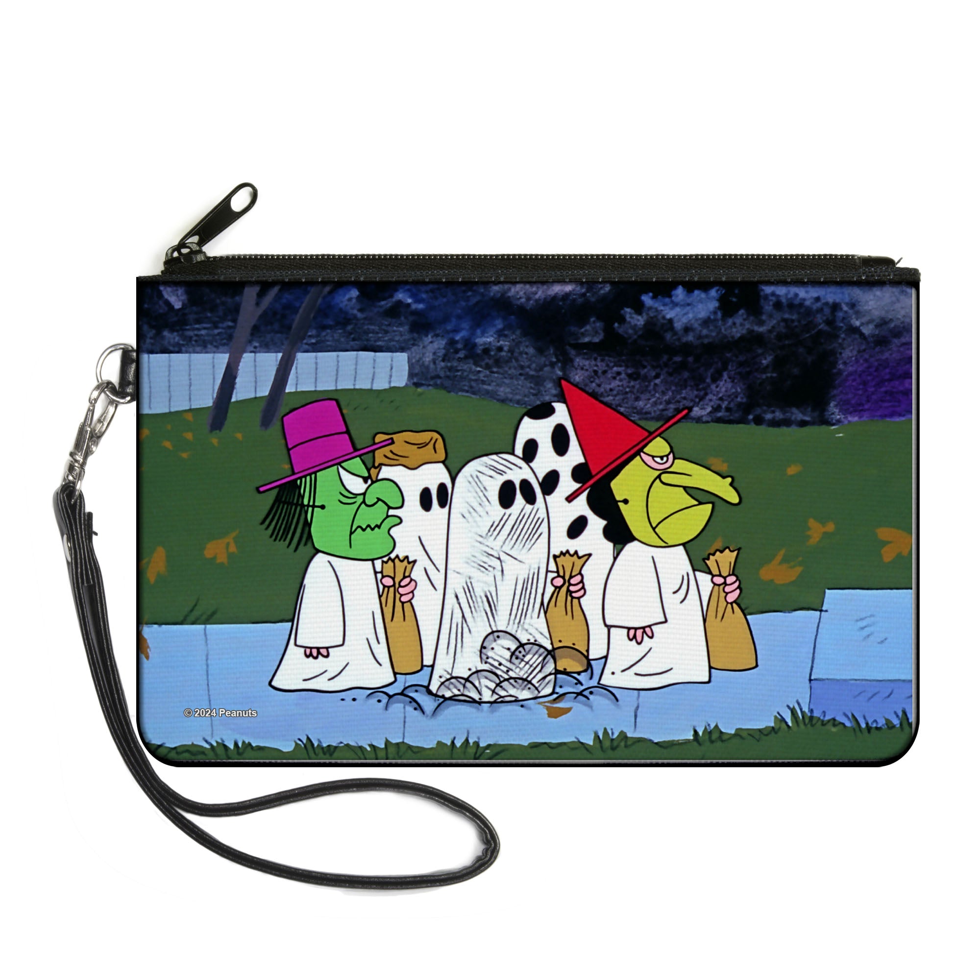 Canvas Zipper Wallet - LARGE - Peanuts Gang Halloween Trick or Treat Group Pose Canvas Zipper Wallets Peanuts