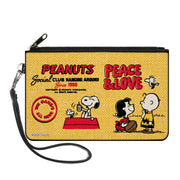 Canvas Zipper Wallet - LARGE - PEANUTS SOCIAL CLUB PEACE & LOVE Scenes Yellow/Red Canvas Zipper Wallets Peanuts