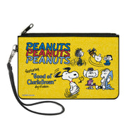 Canvas Zipper Wallet - LARGE - PEANUTS Gang FEATURING GOOD OL CHARLIE BROWN Character Poses Yellow/Multi Color Canvas Zipper Wallets Peanuts