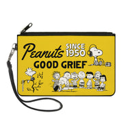 Canvas Zipper Wallet - LARGE - PEANUTS Gang SINCE 1950 GOOD GRIEF Group Pose Yellow/Black Canvas Zipper Wallets Peanuts