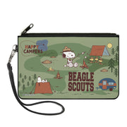 Canvas Zipper Wallet - LARGE - Peanuts HAPPY CAMPER BEAGLE SCOUTS Scenes Canvas Zipper Wallets Peanuts