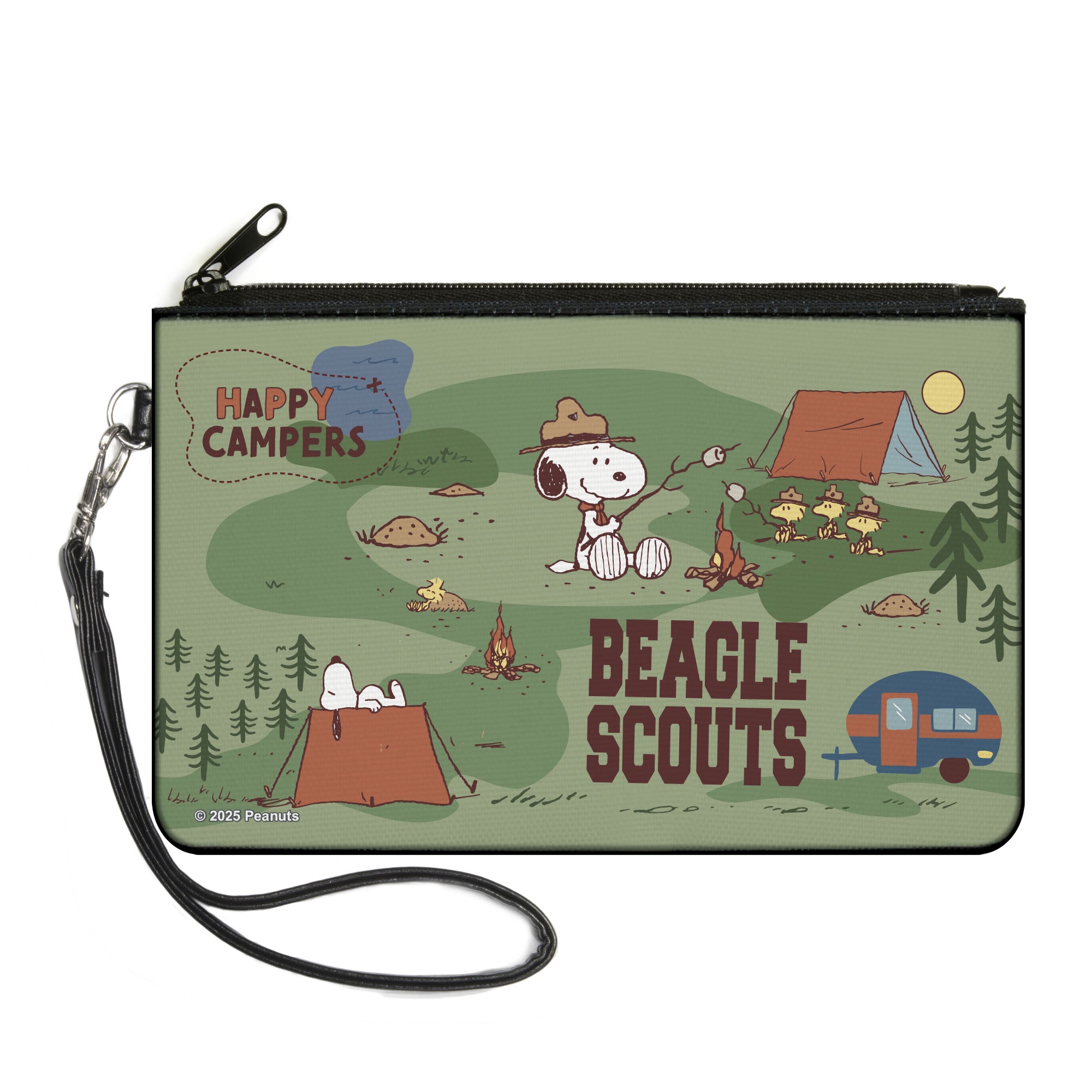 Canvas Zipper Wallet - LARGE - Peanuts HAPPY CAMPER BEAGLE SCOUTS Scenes Canvas Zipper Wallets Peanuts